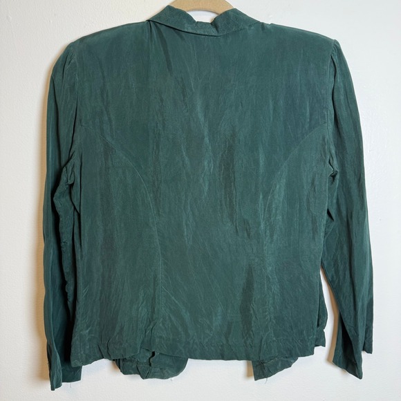 Rabbit Rabbit Rabbit Designs Women's Green Button Up Blazer Jacket - Picture 3 of 9